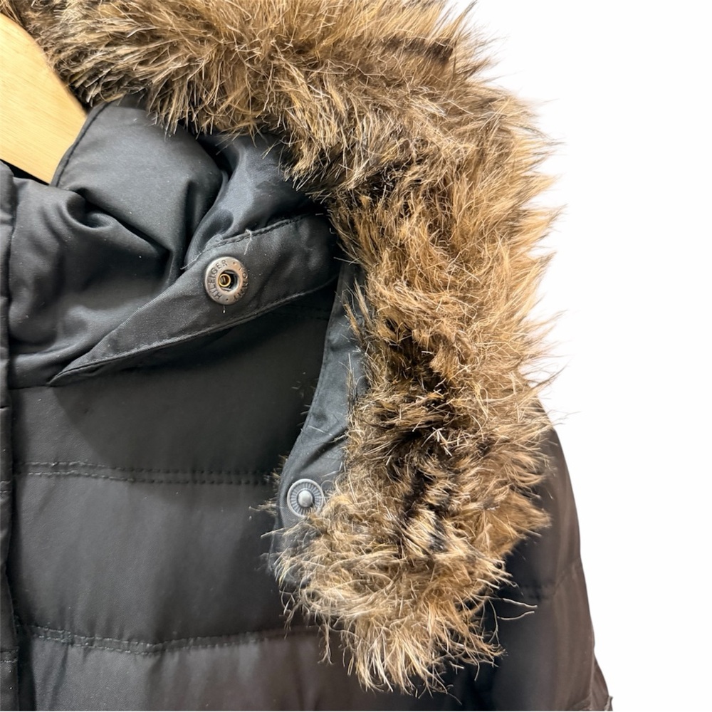 Tommy Hilfiger Women XXL Black Down Feathers Winter Puffer Jacket Faux Fur Hood - Picture 14 of 16